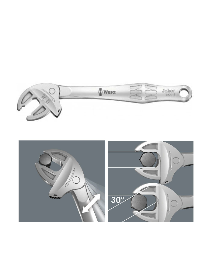 WERA 6004 Joker Self Setting Adjustable Spanner Set 4pce Kit WER020110