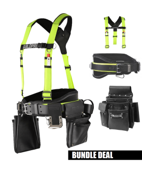 BUILDPRO Backpro Scaffolders/Riggers Tradies Tool Belt Bundle Deal With FREE Harness  -BTW
