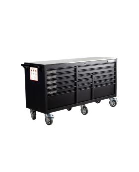 KA BOXES 68" Widebody Roller Cabinet With Stainless Steel Work Surface & Power/USB Outlets-16Drawer