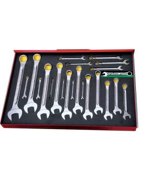 STAHLWILLE 22PC METRIC COMBO SPANNER SET SERIES #13 (5.5MM - 32MM) IN TCS INLAY SW13/22 TCS - 706038