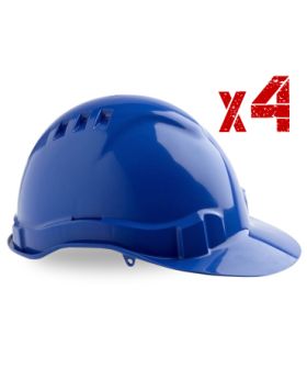 PRO CHOICE Blue Vented Hard Hat Helmet-4Pack HHV6B