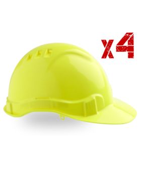PRO CHOICE Yellow Vented Hard Hat Helmet-4Pack HHV6Y
