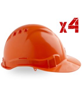 PRO CHOICE Orange Vented Hard Hat Helmet-4Pack HHV6O