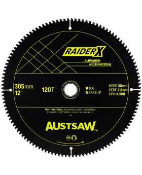 AUSTSAW RaiderX Aluminium Multi Material Blade-305mm x 30 x 120T - ABRX30530120