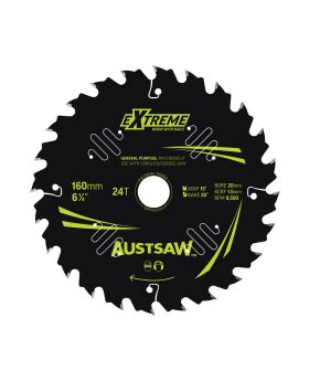 AUSTSAW Extreme Pro Shield TCT Saw Blade-160mm 24T Thin Kerf