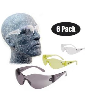BOLLE Bandido Safety Glasses Combo Kit-6pack-Clear, Smoke & Amber BANDIDO 6PACK