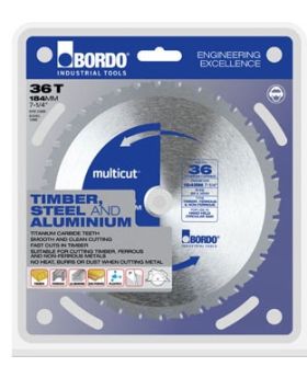 Bordo 7450-18460 Multicut Multipurpose TCT Saw Blade-184mm x 60T-Wood,Steel,Plastic,Aluminium 