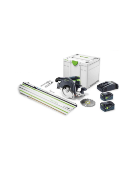 Festool 575463 HKC 55 18V 160mm Cordless Circular Saw 5.2Ah Bluetooth Set in Systainer with 420mm Cross Cut Rail