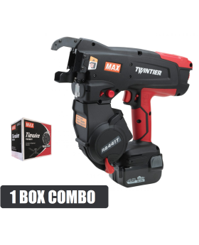 MAX Tools 14.4V Li-ion Cordless TwinTier Brushless Rebar Wire Tying Machine & Wire Combo Kit-FWT-RB441T