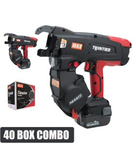 MAX Tools 14.4V Li-ion Cordless TwinTier Brushless Rebar Wire Tying Machine & Wire Combo Kit-RB441T -FWT