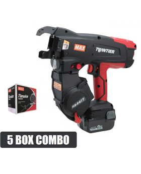 MAX Tools 14.4V Li-ion Cordless TwinTier Brushless Rebar Wire Tying Machine & Wire Combo Kit-RB441T