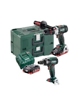 Metabo AU68901770 18v LIHD Brushless Impact Drill & Impact Wrench Cordless Combo Kit In Metaloc Cases-LIHD-BD