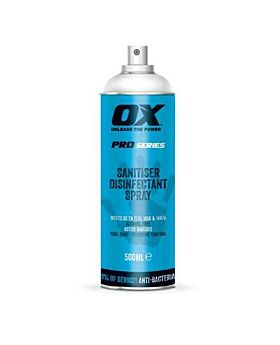 OX Tools Sanitiser Disinfectant Aerosol Spray-Jumbo 500ml Spray Can