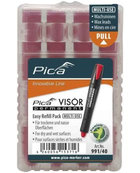 PICA VISOR Permanent  Refill -- Pack of 4 - Red