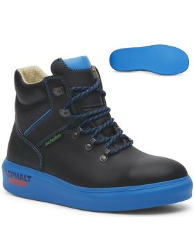 SCHUTZE Asphalt Work Safety Boots 3M Reflective Steel Cap Shoes Made in Austria - Black/Blue