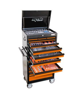 SP Tools SP50110 370 Piece Metric / SAE Custom Series Combination Tool Kit - Black/Orange