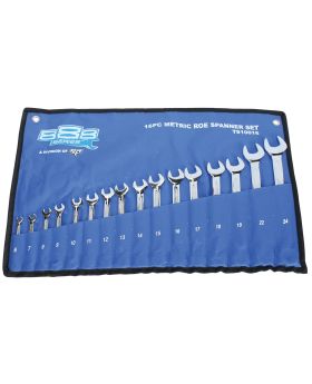 SP TOOLS - 888 TOOLS Spanner Set Ring Open End 16pce T810016