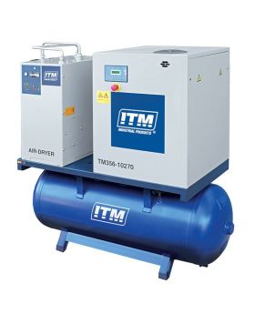 ITM AIR COMPRESSOR ROTARY SCREW WITH DRYER, 3 PHASE, 10HP, 270LTR, FAD 1080 - TM356-10270