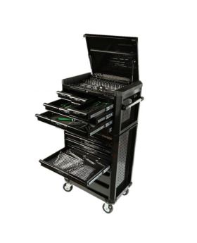 TYPHOON 419pce Tool Kit With Insert Trays in Chest & Roller Cabinet-Black -ATD