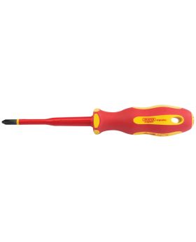 Draper Tools Ergo Plus&#174; Slimline Cross Slot VDE Screwdriver (No:2 x 100mm) DRA02164