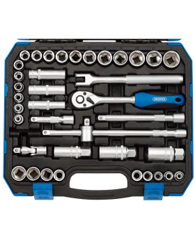 Draper Tools 3/8 Sq. Dr. Combined MM/AF Socket Set (39 Piece) DRA16361