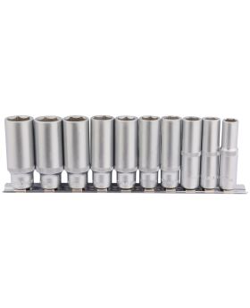 Draper Tools 3/8 Square Drive Deep Socket Set on Metal Rail (10 Piece) DRA16401
