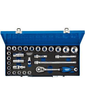 Draper Tools 1/2 Sq. Dr. Metric Socket Set in Metal Case (28 Piece) DRA16473