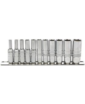Draper Tools 1/4 Sq. Dr. Imperial Deep Sockets on Metal Rail (11 piece) DRA16491