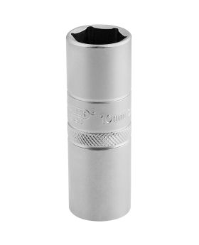Draper Tools 1/2 Square Drive 10mm Thread 6 Point Satin Chrome Spark Plug Socket (16mm Socket) DRA16781