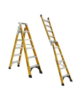 GORILLA Dual purpose ladder 1.8-3.2m (6-11ft) Fibreglass 180kg Heavy Duty Industrial FDM006-HD