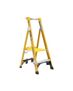 GORILLA Platform ladder 0.6m (2ft) Fibreglass 180kg Heavy Duty Industrial - FPL002-HD