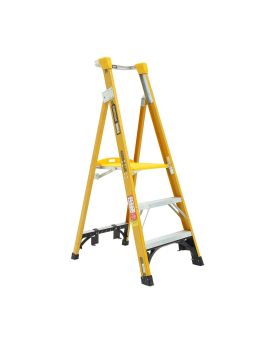 GORILLA Platform ladder 0.9m (3ft) Fibreglass 180kg Heavy Duty Industrial - FPL003-HD