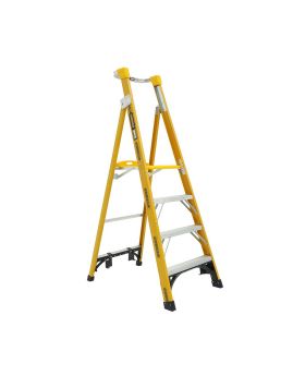 GORILLA Platform ladder 1.2m (4ft) Fibreglass 180kg Heavy Duty Industrial - FPL004-HD