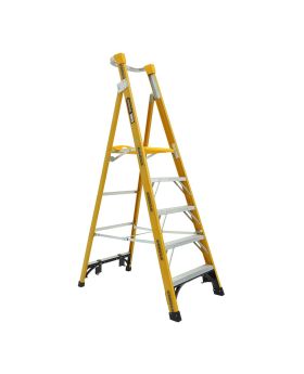 GORILLA Platform ladder 1.5m (5ft) Fibreglass 180kg Heavy Duty Industrial - FPL005-HD