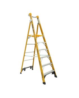 GORILLA Platform ladder 1.8m (6ft) Fibreglass 180kg Heavy Duty Industrial - FPL006-HD