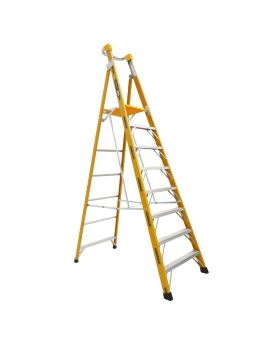 GORILLA Platform ladder 2.4m (8ft) Fibreglass 180kg Heavy Duty Industrial - FPL008-HD
