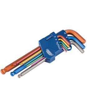 Draper Tools Metric Coloured Hexagon and Ball End Hexagon Key Set (9 Piece) DRA22203