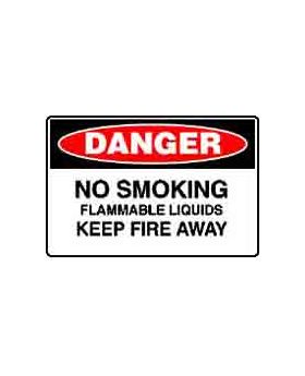 DANGER NO SMOKING FLAMMABLE LIQUIDS KEEP FIRE AWAY SIGN 107DMC