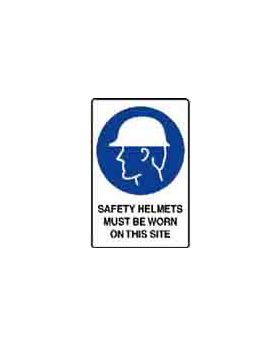 SAFETY HELMETS MUST BE WORN ON THIS SITE SIGN 142MMC