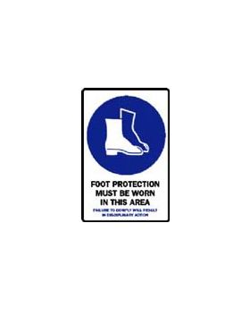 FOOT PROTECTION MUST BE WORN IN THIS AREA SIGN 375MP