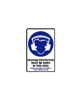 HEARING PROTECTION MUST BE WORN IN THIS AREA SIGN 377MP