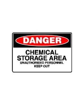 CHEMICAL STORAGE AREA UNAUTHORISED PERSONNEL KEEP OUT SIGN 126DMC