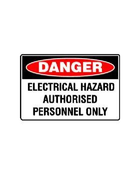 ELECTRICAL HAZARD AUTHORISED PERSONNEL ONLY SIGN 232DSAV