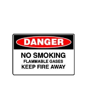 NO SMOKING FLAMMABLE GASES KEEP FIRE AWAY SIGN 122DMC