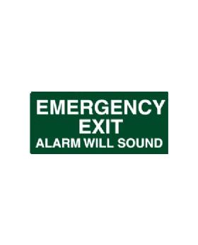 EMERGENCY EXIT ALARM WILL SOUND  SIGN 306ESAV