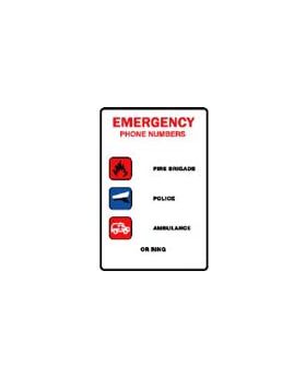 EMERGENCY PHONE NUMBERS SIGN 60EP