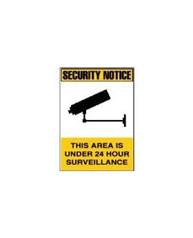 SECURITY NOTICE THIS AREA IS UNDER 24 HOUR SURVEILLANCE SIGN 388P