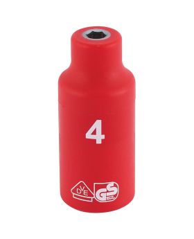 Draper Tools 1/4 Sq. Dr. Fully Insulated VDE Socket (4mm) DRA31143
