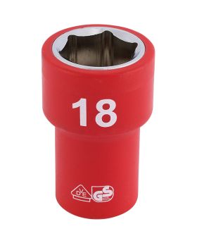 Draper Tools 3/8 Sq. Dr. Fully Insulated VDE Socket (18mm) DRA31724
