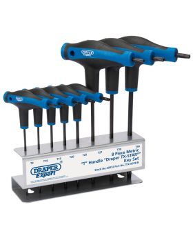 Draper Tools Soft Grip T Handle Draper TX-STAR&#174; Key Set (8 Piece) DRA33872